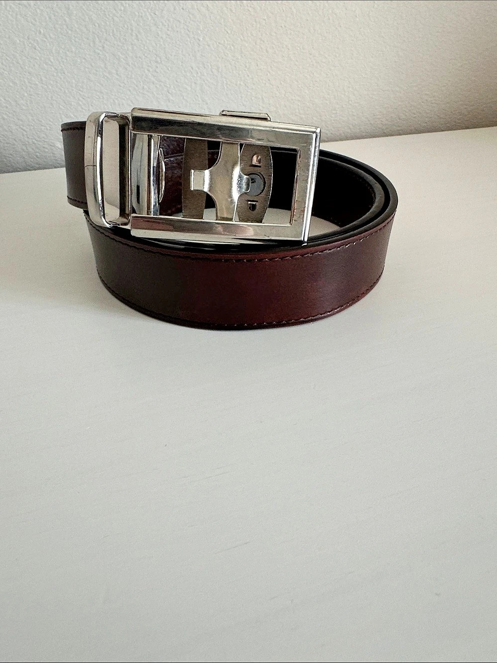Anson Belt and Buckle set Brown & Silver